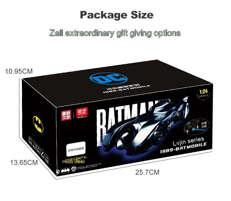 1-24 Batmobile Alloy Model Pull Back Spray Dark Knight Fan Desktop Decoration Collection Ornament