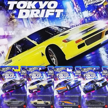 New Hot Wheels Fast & Furious Tokyo Drift Set HNR88 25Th Anniversary Series Nissan Chevrolet 1/64 Die-Cast Car Model Collection