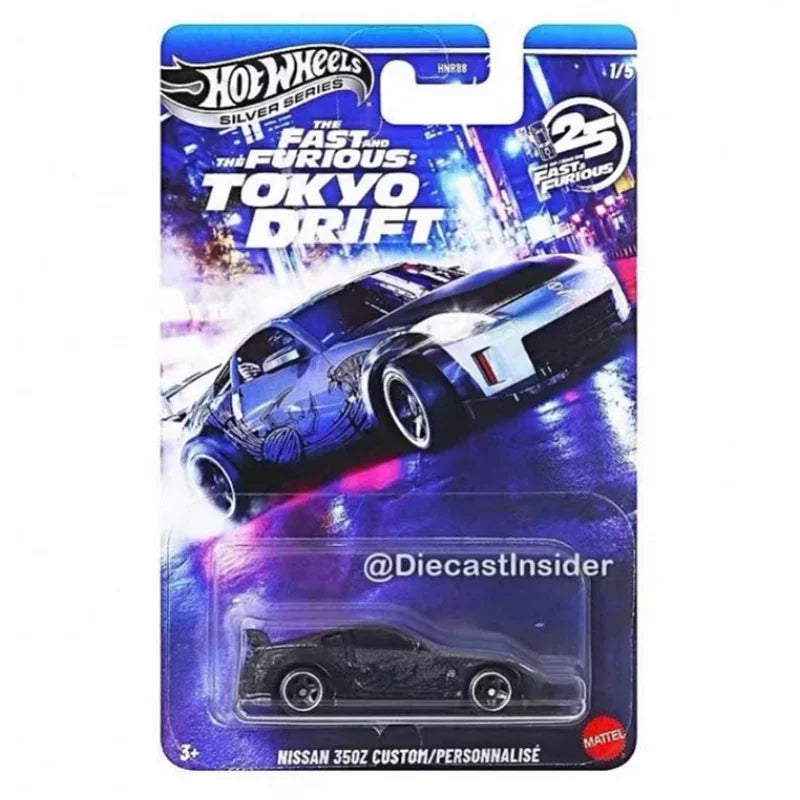 New Hot Wheels Fast & Furious Tokyo Drift Set HNR88 25Th Anniversary Series Nissan Chevrolet 1/64 Die-Cast Car Model Collection