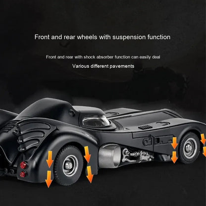1-24 Batmobile Alloy Model Pull Back Spray Dark Knight Fan Desktop Decoration Collection Ornament