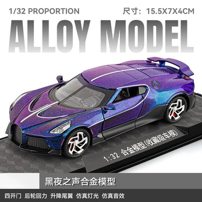 1:32 La Voiture Noire Alloy Sports Car Model Diecast Metal Toy Vehicles Car Model Collection High Simulation Gift