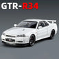 1:24 Nissan GTR R34 Skylin Fast & Furious Alloy Car Model Sound and Light Pull Back Toy Collectibles Gift