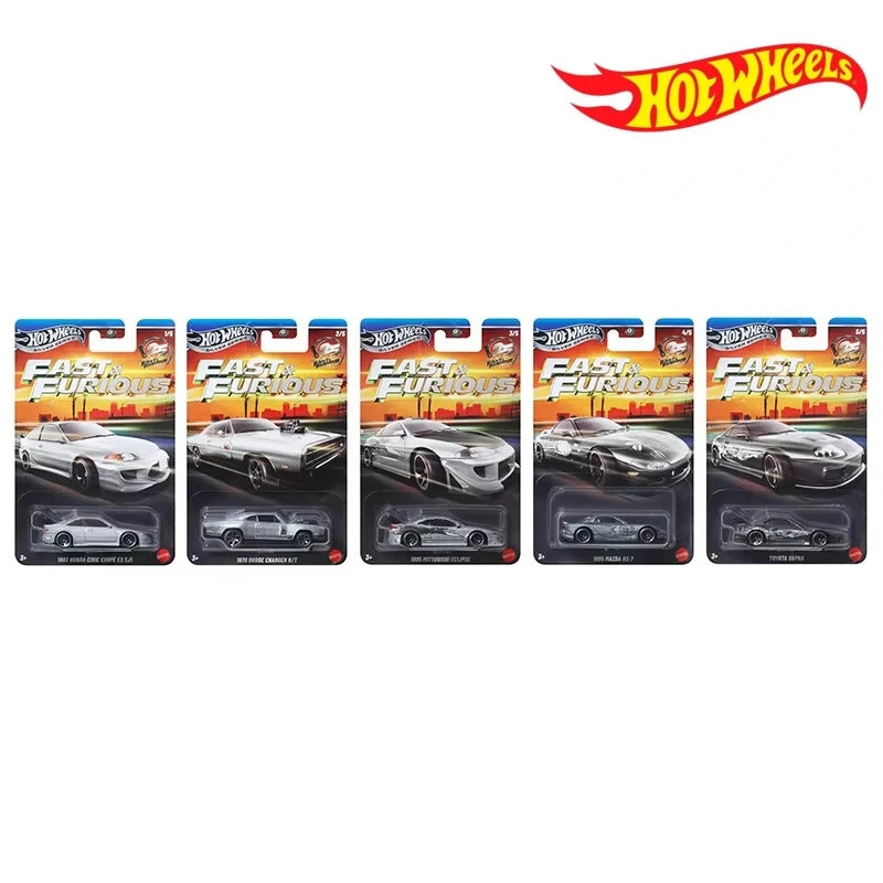 Hot Wheels Silver Series Fast & Furious Classic Car Honda Civic Dodge Charger Mitsubishi Eclipse Alloy Model Collectible Gift