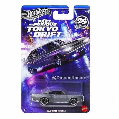 New Hot Wheels Fast & Furious Tokyo Drift Set HNR88 25Th Anniversary Series Nissan Chevrolet 1/64 Die-Cast Car Model Collection