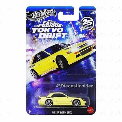 New Hot Wheels Fast & Furious Tokyo Drift Set HNR88 25Th Anniversary Series Nissan Chevrolet 1/64 Die-Cast Car Model Collection