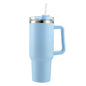 SleekTumbler - Stainless Steel Tumbler with Hard Straw, Insulation, Handle and Lid