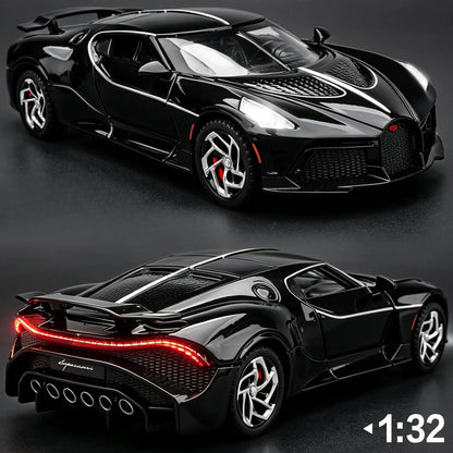 1:32 La Voiture Noire Alloy Sports Car Model Diecast Metal Toy Vehicles Car Model Collection High Simulation Gift