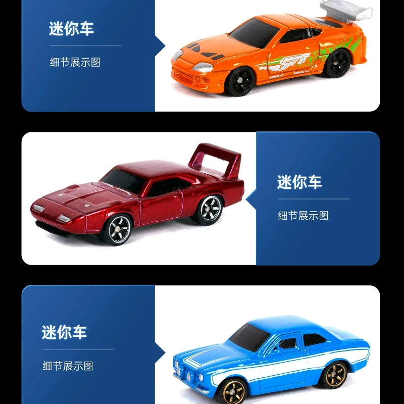 Jada Fast & Furious Mini Alloy Vehicle Car Model 3-pack Miniature Car Die-Cast Car Collection Ornament Boys Girls Surprise Gifts