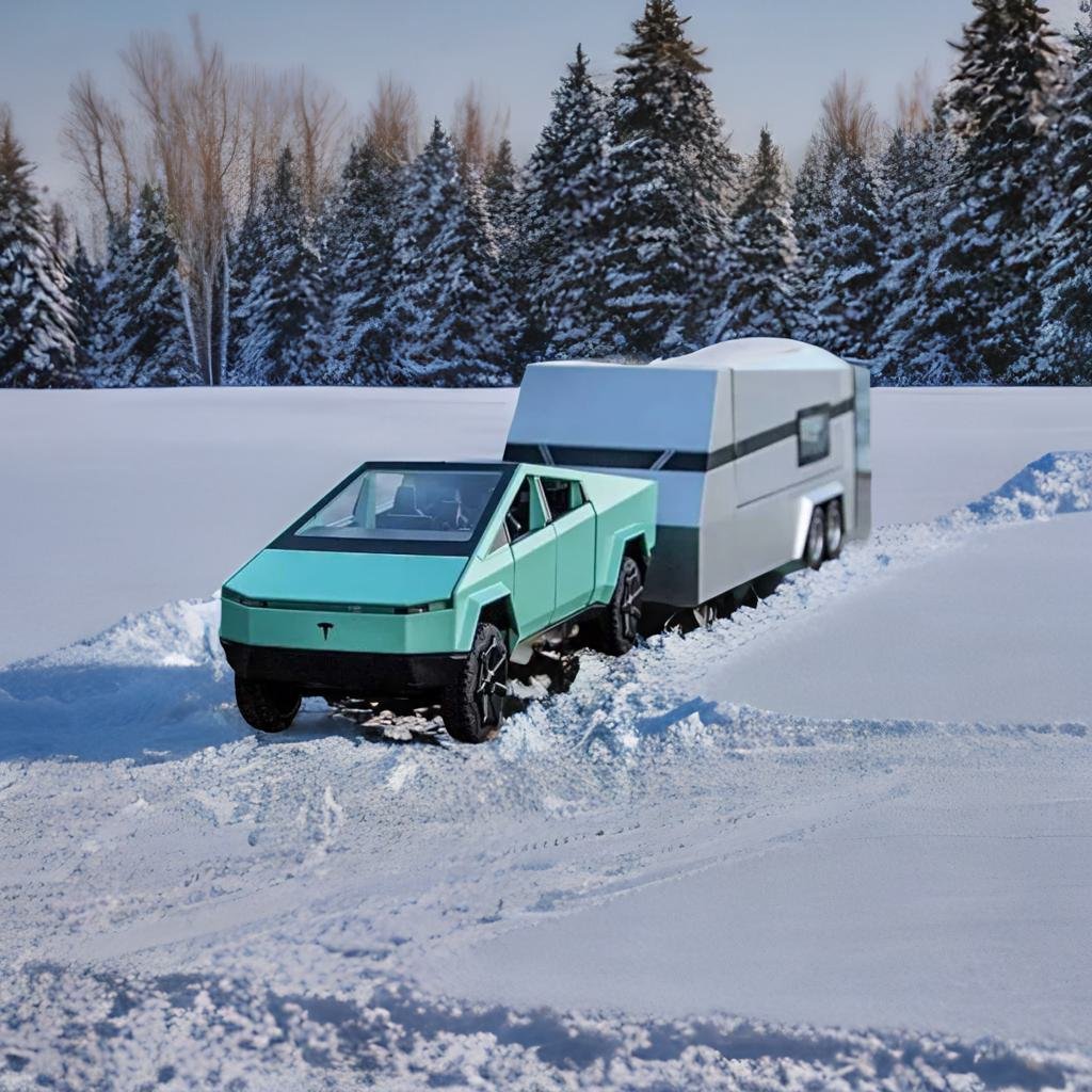 1/32 Tesla CyberTruck Pickup Trailer