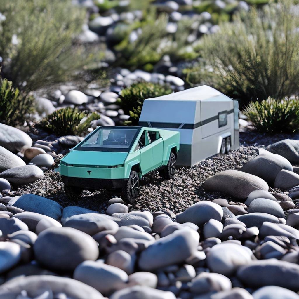 1/32 Tesla CyberTruck Pickup Trailer